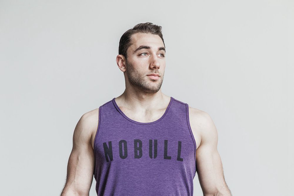 NOBULL Men's Tank Tops - Purple - Ireland (9280HNXQW)